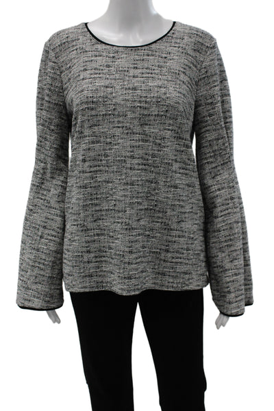 Banana Republic Women Gray Long Sleeve Zip Blouse Size M