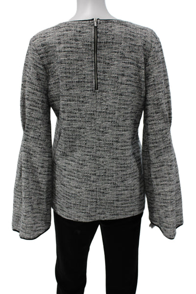 Banana Republic Women Gray Long Sleeve Zip Blouse Size M