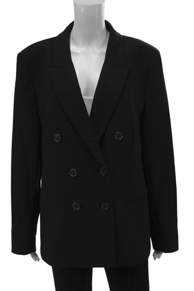 J Crew Unisex Black Collared Button Blazer Long Sleeve Classic Size 14