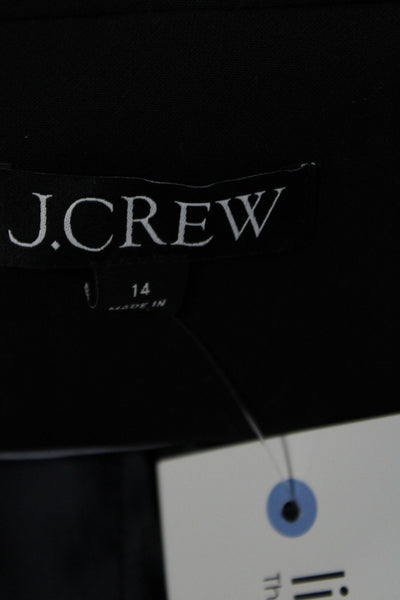 J Crew Unisex Black Collared Button Blazer Long Sleeve Classic Size 14