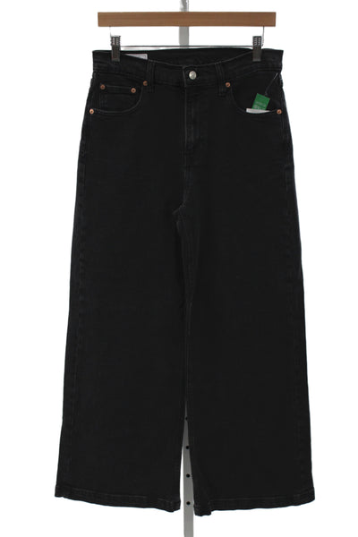 Gap Womens Wide Leg Jeans Black Mid Rise Petite Size 29