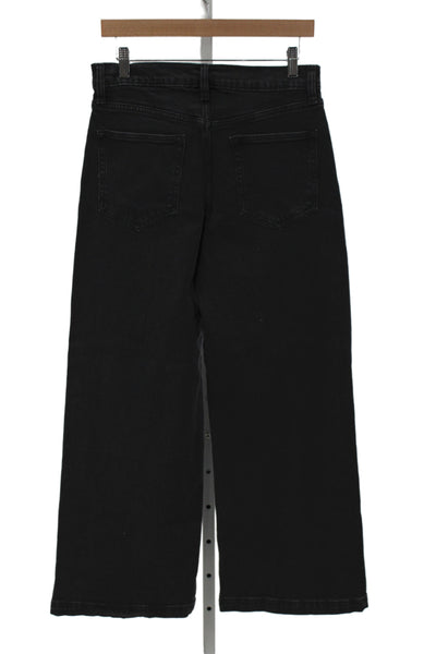 Gap Womens Wide Leg Jeans Black Mid Rise Petite Size 29
