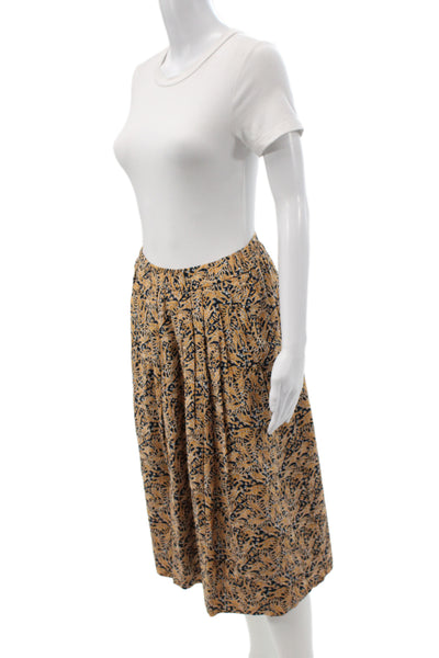 J Crew Women Yellow Abstract Knee Length Skirt Size 4
