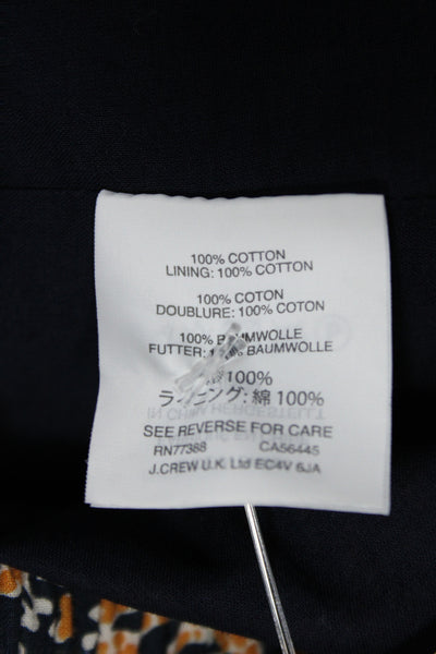 J Crew Women Yellow Abstract Knee Length Skirt Size 4