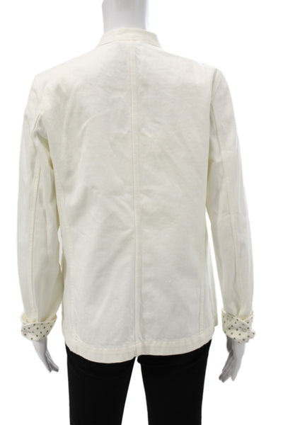 Ines De La Fressange x Uniqlo Women Military Jacket White High Neck Size M