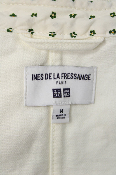 Ines De La Fressange x Uniqlo Women Military Jacket White High Neck Size M