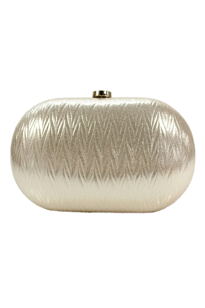 Olga Berg Womens Chevron Striped Crossbody Shoulder Handbag Gold
