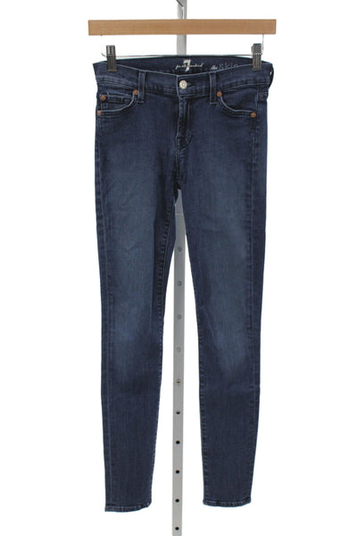 7 For All Mankind Womens Skinny Dark Blue Denim Jeans Size 24