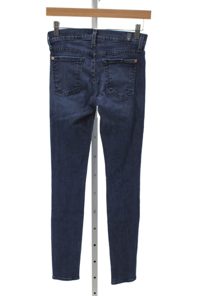 7 For All Mankind Womens Skinny Dark Blue Denim Jeans Size 24