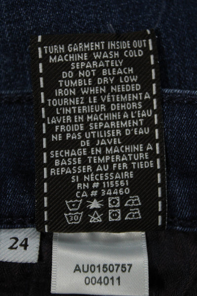 7 For All Mankind Womens Skinny Dark Blue Denim Jeans Size 24
