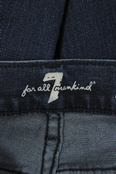 7 For All Mankind Womens Skinny Dark Blue Denim Jeans Size 24