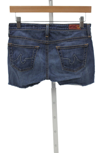 AG Adriano Goldschmied Unisex Dark Blue Cotton Blend Shorts Size 26