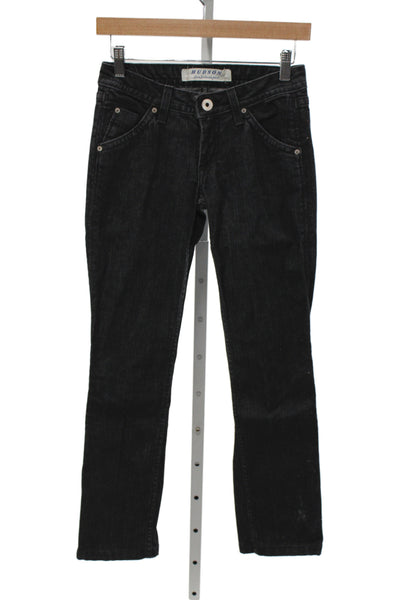 Hudson Womens Straight Jeans Black Low Rise Size 25