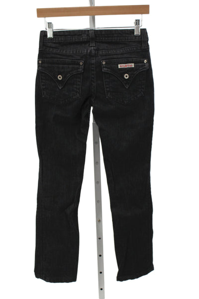 Hudson Womens Straight Jeans Black Low Rise Size 25