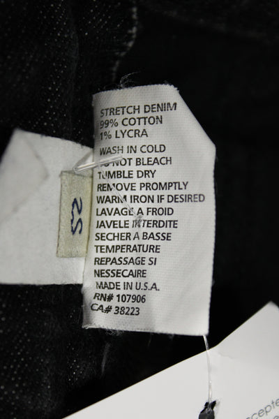 Hudson Womens Straight Jeans Black Low Rise Size 25