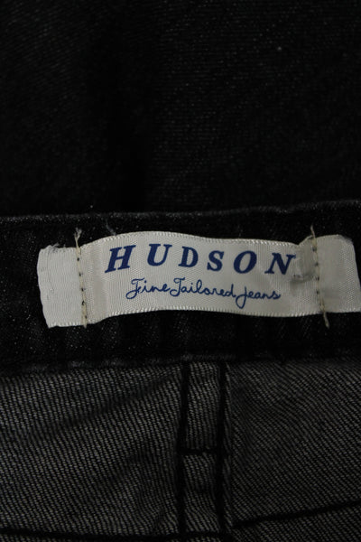 Hudson Womens Straight Jeans Black Low Rise Size 25