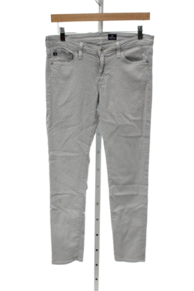 AG Adriano Goldschmied Women Gray Polka Dot Skinny Jeans Denim Size 27