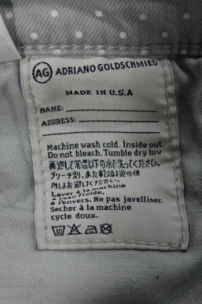 AG Adriano Goldschmied Women Gray Polka Dot Skinny Jeans Denim Size 27