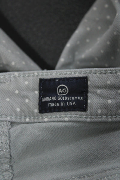 AG Adriano Goldschmied Women Gray Polka Dot Skinny Jeans Denim Size 27
