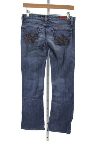 AG Adriano Goldschmied Women Gray Polka Dot Skinny Jeans Denim Size 27