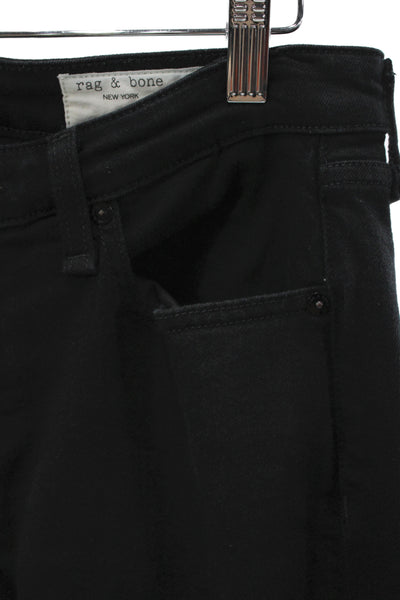 Rag & Bone Women Skinny Cropped Jeans Black Denim Size 26