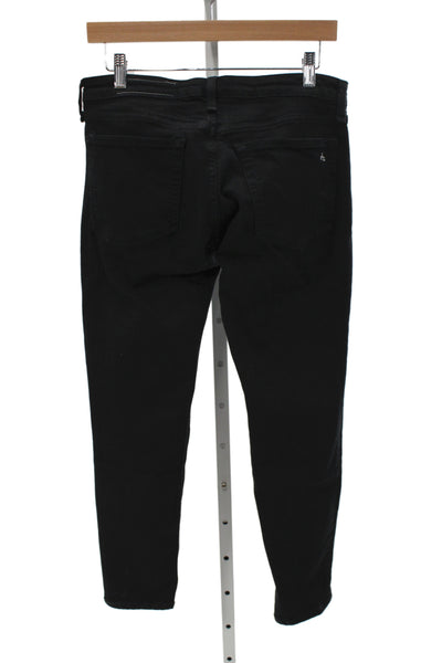 Rag & Bone Women Skinny Cropped Jeans Black Denim Size 26