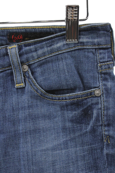 AG Adriano Goldschmied Unisex Bermuda Shorts Blue Button 98% Cotton Size 26