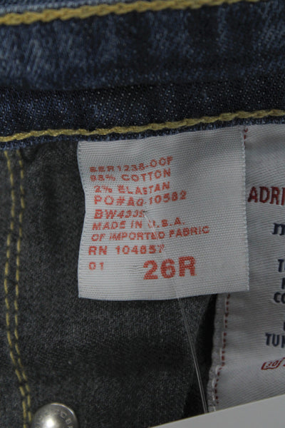 AG Adriano Goldschmied Unisex Bermuda Shorts Blue Button 98% Cotton Size 26
