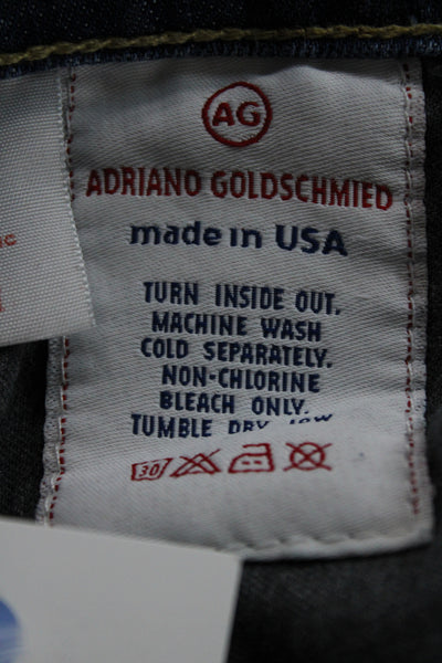 AG Adriano Goldschmied Unisex Bermuda Shorts Blue Button 98% Cotton Size 26