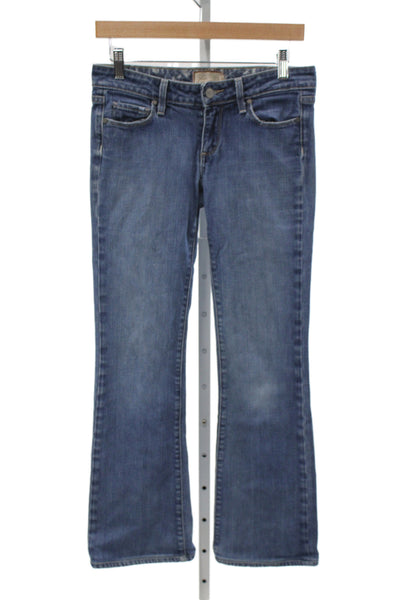 Paige Womens Bootcut Jeans Blue Low Rise Button Fly Petites Size 26