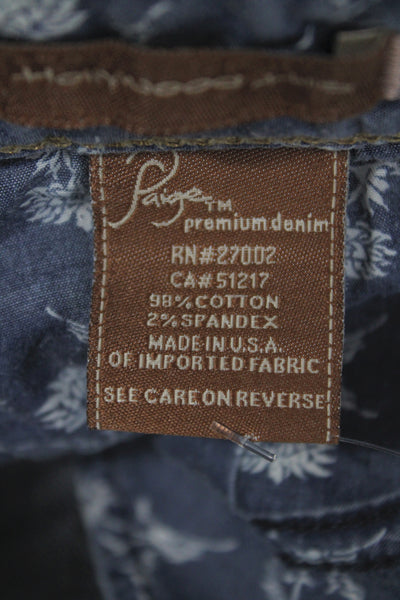 Paige Womens Bootcut Jeans Blue Low Rise Button Fly Petites Size 26