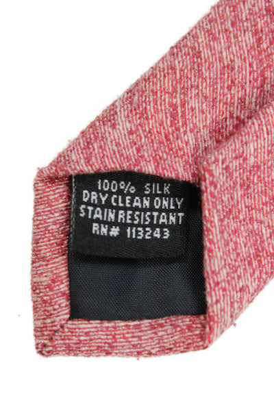 The Tie Bar Mens Silk Skinny Classic Necktie Red