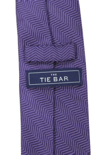 The Tie Bar Mens Silk Blend Skinny Classic Necktie Purple