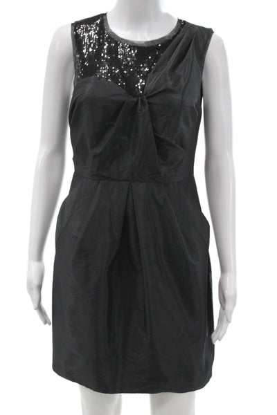 Alexia Admor Womens Sheath Mini Dress Black Cotton Sleeveless Size XS