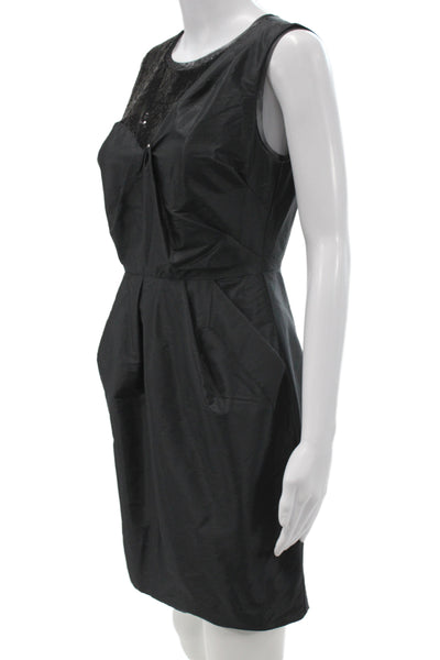 Alexia Admor Womens Sheath Mini Dress Black Cotton Sleeveless Size XS