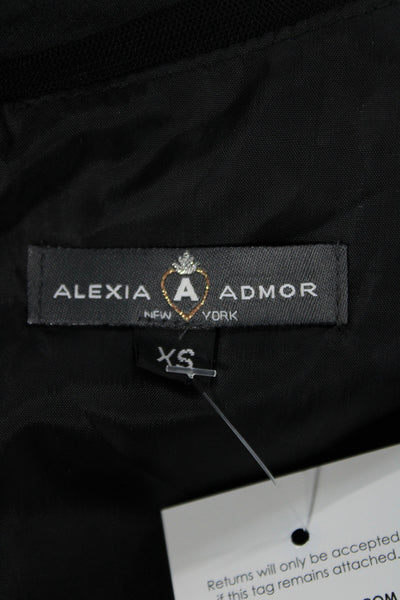 Alexia Admor Womens Sheath Mini Dress Black Cotton Sleeveless Size XS