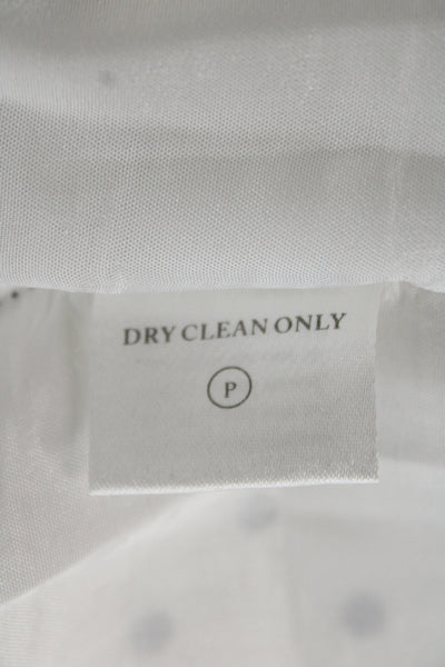 Island Company Women Shift Dress White Polka Dot Square Neck Petites Size XS