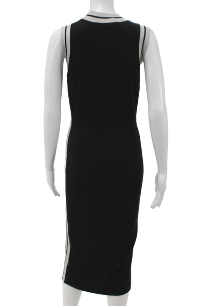 Philanthropy Women Bodycon Sweater Tank Dress Black Crew Neck Midcalf Size XS