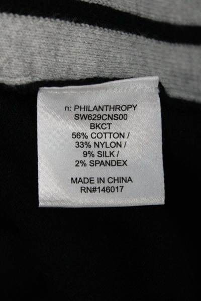 Philanthropy Women Bodycon Sweater Tank Dress Black Crew Neck Midcalf Size XS
