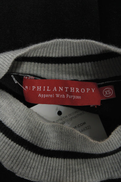 Philanthropy Women Bodycon Sweater Tank Dress Black Crew Neck Midcalf Size XS