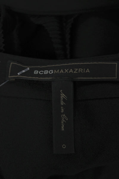 BCBGMAXAZRIA Womens Bodycon Mini Dress Black Square Neck Sleeveless Size 0