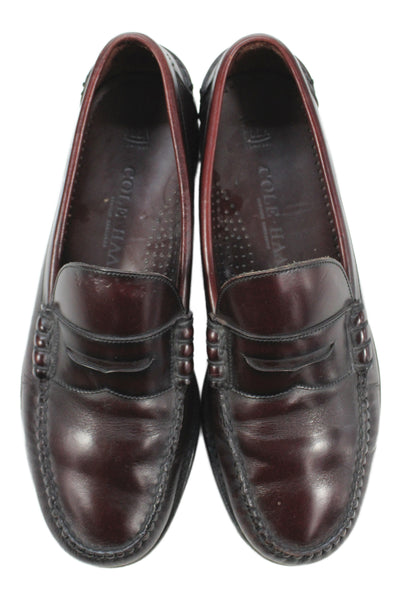 Cole Haan Men's Round Toe Leather Slip-On Loafers Shoes Brown Size 8.5