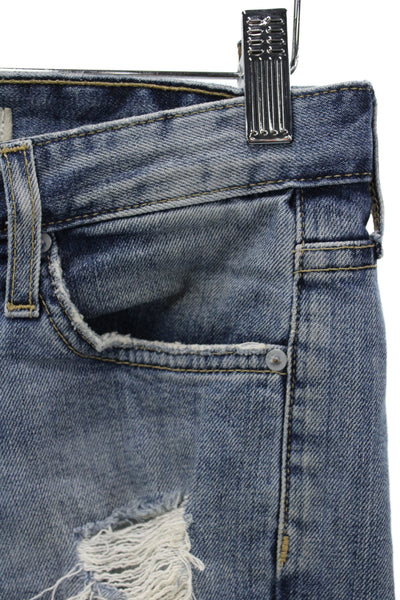 Joes Womens Boyfriend Skinny Jeans Blue Mid Rise Cotton Spandex Button Size 24