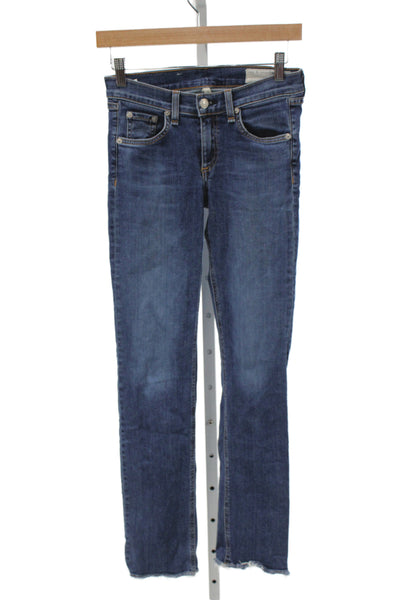 Joes Womens Boyfriend Skinny Jeans Blue Mid Rise Cotton Spandex Button Size 24