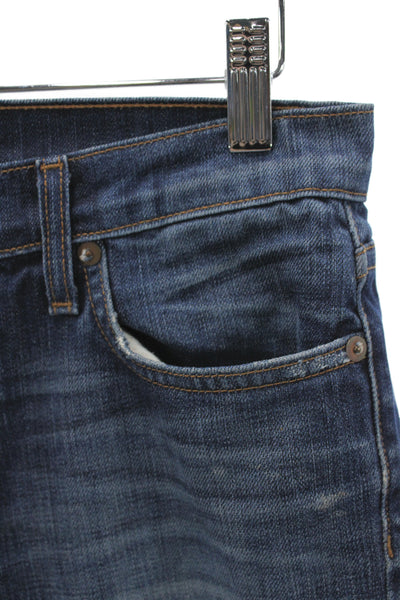 J Brand Womens Cropped Boyfriend Mid Rise Dark Blue Cotton Jeans Size 24