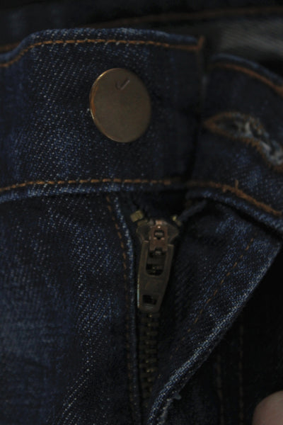 J Brand Womens Cropped Boyfriend Mid Rise Dark Blue Cotton Jeans Size 24