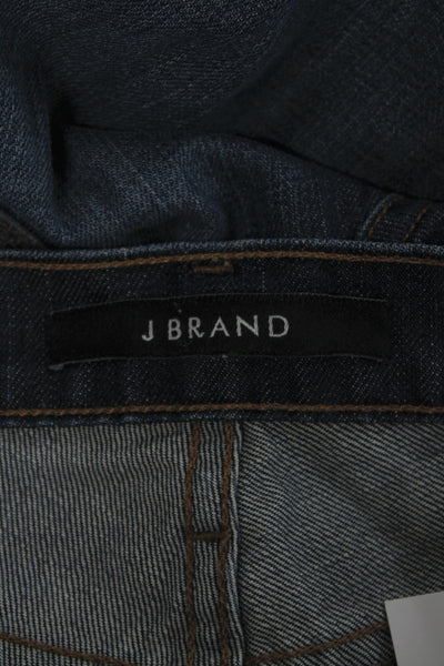 J Brand Womens Cropped Boyfriend Mid Rise Dark Blue Cotton Jeans Size 24