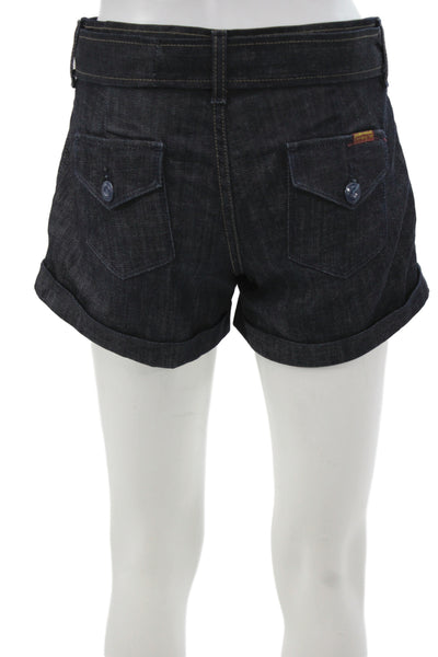 7 For All Mankind Unisex Dark Blue Classic Shorts Size 25