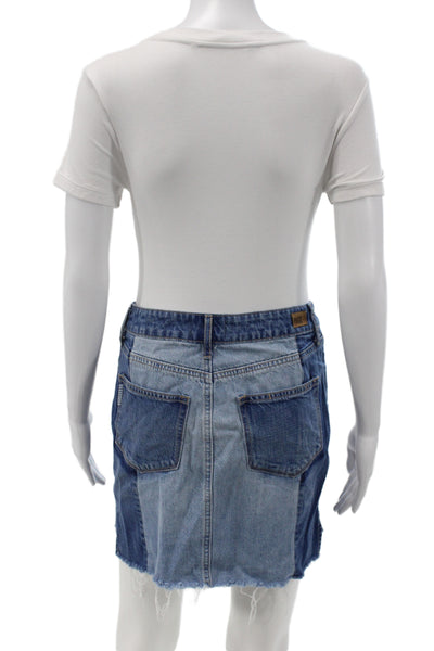 Paige Women Mini Pencil Skirt Blue Size 26