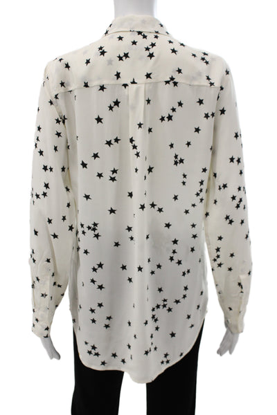 Equipment Femme Mens Gray Striped Button-Up Point Collar Long Sleeve Size S